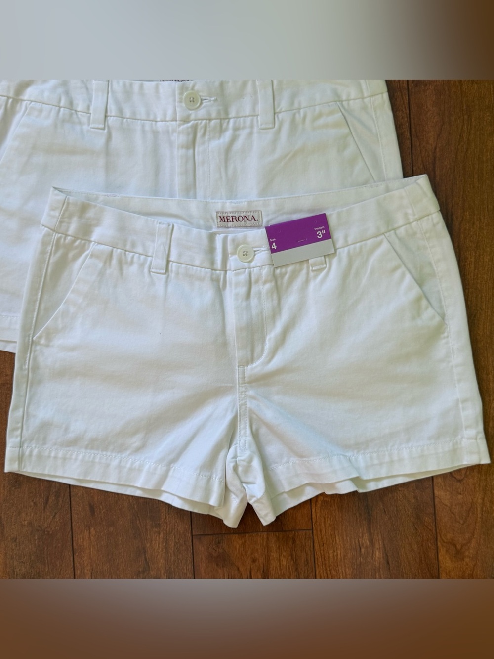 NWT Merona White 100% Cotton Shorts 3" Inseam - Size 4